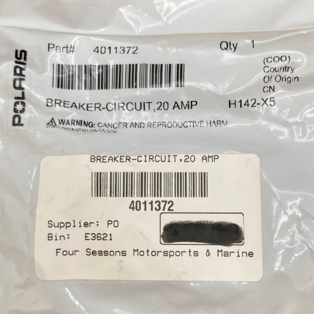 Polaris 4011372 Fuse Box 20 Amp Circuit Breaker New Genuine