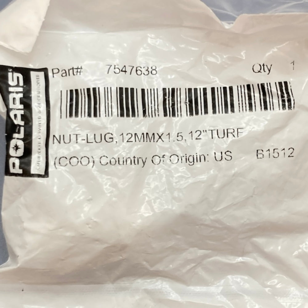 Polaris 7547638 Turf Lug Nut (12mmX1.5, 12") New Genuine