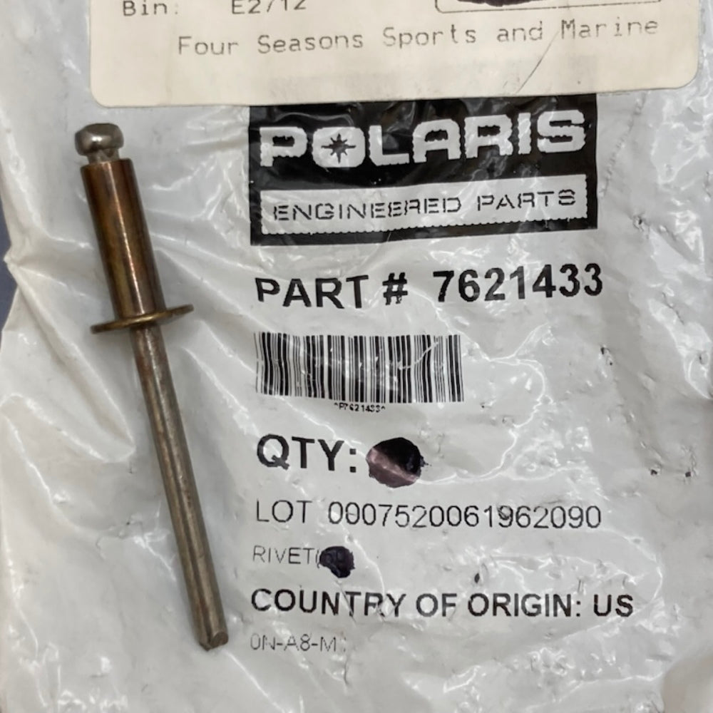 QTY 5 Polaris 7621433 Blind Metal Pop Rivet Fastener New Genuine