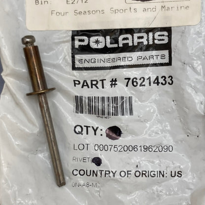 QTY 5 Polaris 7621433 Blind Metal Pop Rivet Fastener New Genuine