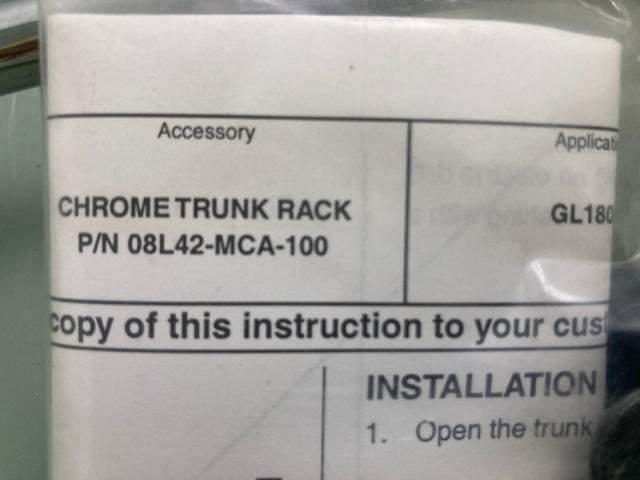 Honda 08L42-MCA-100 Chrome Trunk Rack New Genuine