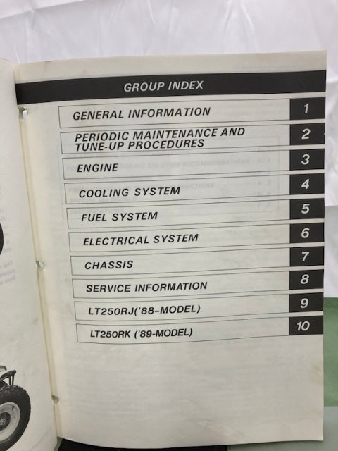 Suzuki 99500-22062-01E LT250R Service Manual '88 Genuine