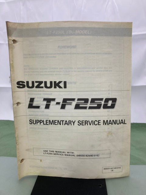Suzuki 99501-42140-01E LT-F250 Supplementary Service Manual '89 Genuine