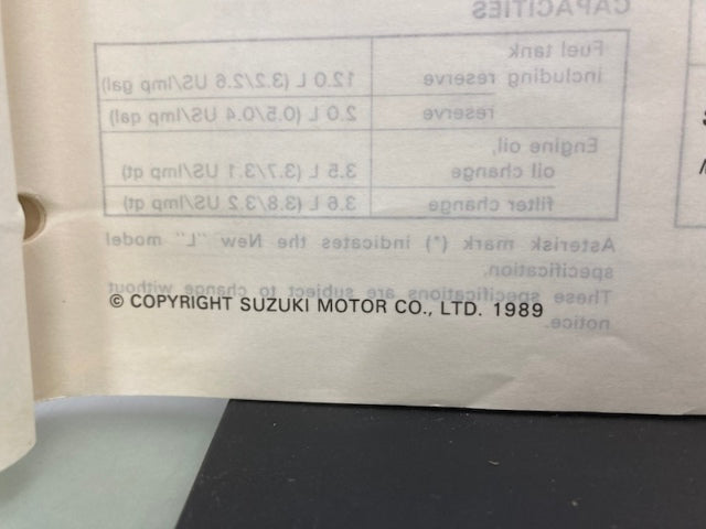 Suzuki 99501-42140-01E LT-F250 Supplementary Service Manual '89 Genuine