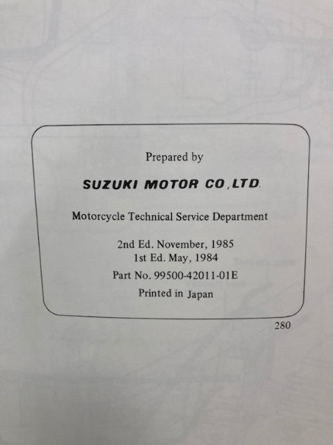 Suzuki 99500-42011-01E LT250E Service Manual '85-'86 Genuine