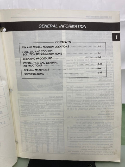 Suzuki 99500-22041-01E LT250R Service Manual '85 Genuine