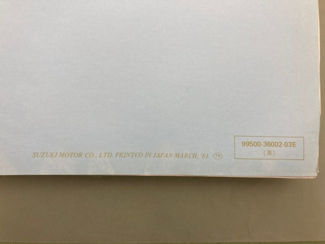 Suzuki 99500-36002-03E GS650G Service Manual '81 Genuine