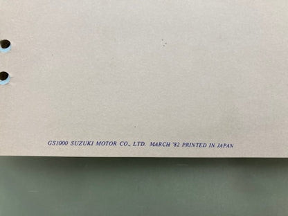 Suzuki 99500-39001-03E GS1000 Service Manual '79-'82 Genuine