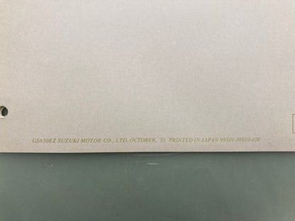 Suzuki 99501-3601-03E GS650E GS650EZ Supplementary Service Manual '81 Genuine