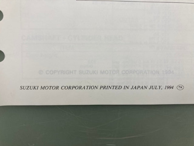 Suzuki 99501-37180-03E GSX750F Supplementary Service Manual '94 Genuine