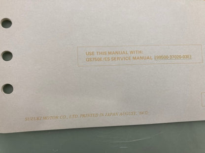 Suzuki 99501-37030-03E GS700E/ES Supplementary Service Manual '84 Genuine