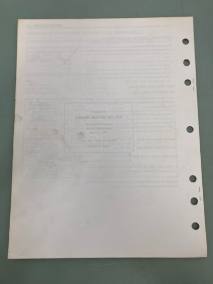 Suzuki 99501-39160-03E Katana 1100 Supplementary Service Manual '89 Genuine