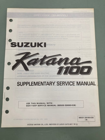 Suzuki 99501-39160-03E Katana 1100 Supplementary Service Manual '89 Genuine