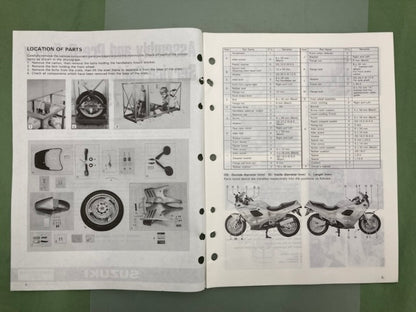 Suzuki 99501-01063-03E GSX750FP Assembly & PreDelivery Service Guide '92 Genuine