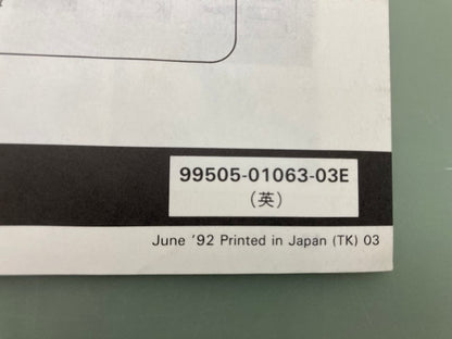 Suzuki 99501-01063-03E GSX750FP Assembly & PreDelivery Service Guide '92 Genuine