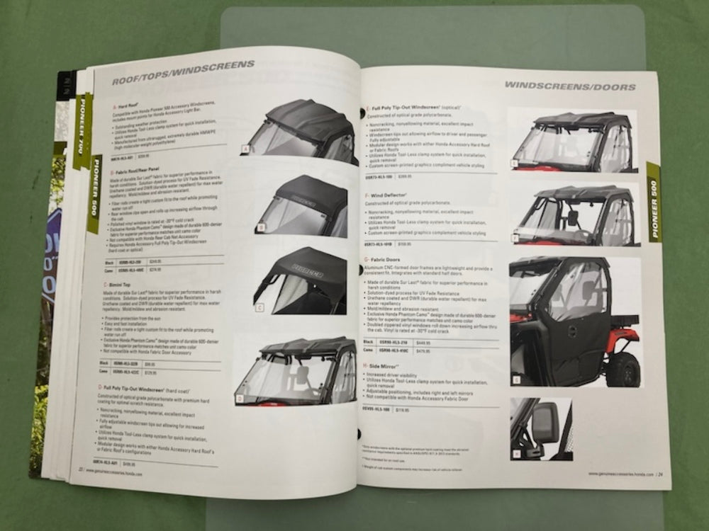 Honda SxS ATV Utility Sport Accessories Catalog 2014-2015 Genuine