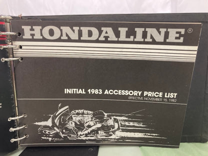 Honda Hondaline Motorcycle Accessory Catalog Binder 1983 Genuine