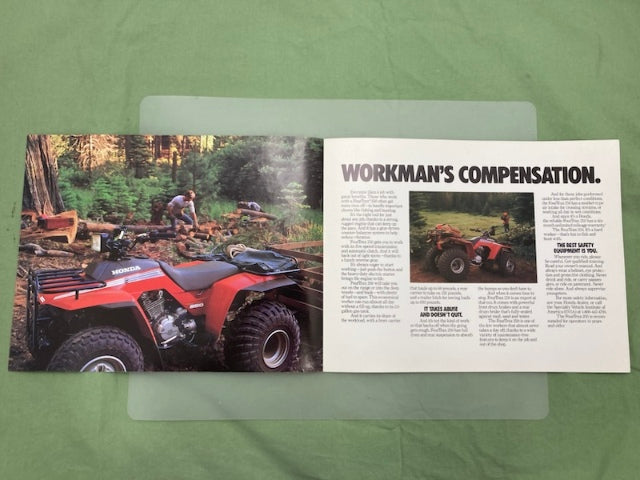 Honda FourTrax 250 TRX250 1987 ATV Sales Brochure Genuine