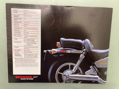 Honda Shadow 1987 Motorcycle Sales Brochure Genuine