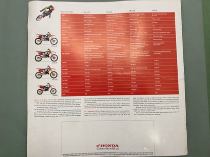 Honda CRs CR500R CR250R CR125R CR80R Sales Brochure 1995 Genuine