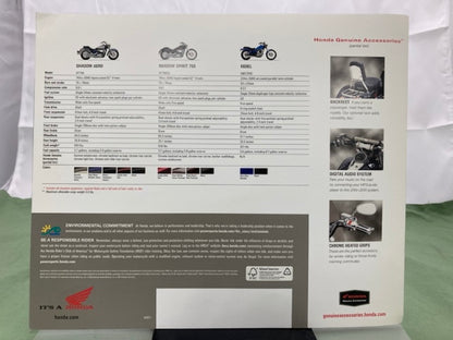Honda Shadow/Rebel Aero Spirit 750 Sales Brochure 2009 Genuine