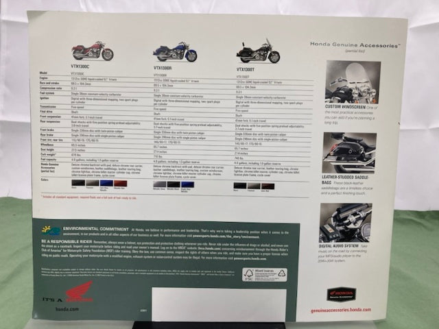 Honda VTX1300 C/R/T Sales Brochure 2009 Genuine