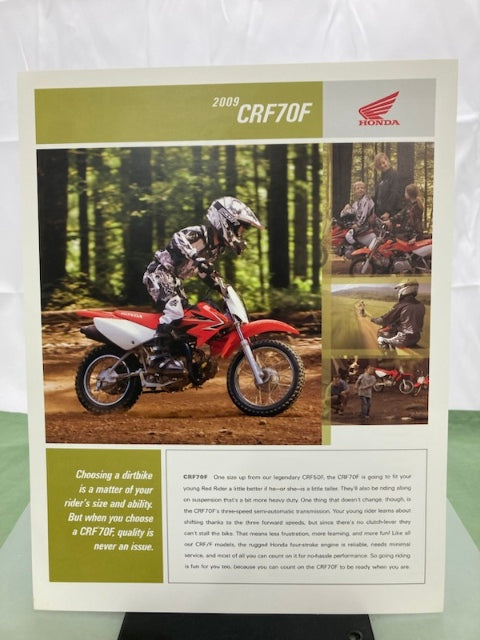 Honda CRF70F Sales Brochure & Spec Sheet 2009 Genuine