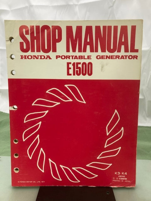 Honda 6287602 E1500 Portable Generator Shop Manual 1977 Genuine