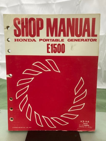 Honda 6287602 E1500 Portable Generator Shop Manual 1977 Genuine