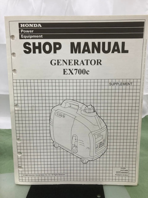 Honda 61ZT300 EU1000i Shop Manual '98 Revised '03 w/ Supplement '99 Genuine