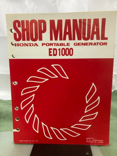 Honda 6287210 ED1000 Portable Generator Shop Manual 1978 Genuine