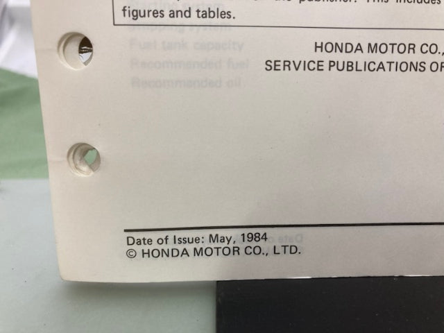 Honda 61ZA800 EX650 Generator Shop Manual 1984 Genuine