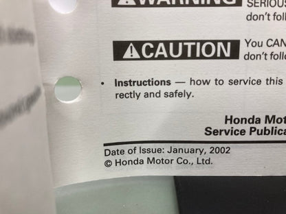 Honda 61ZT700Y EU3000is Generator Shop Manual Supplement 2002 Genuine