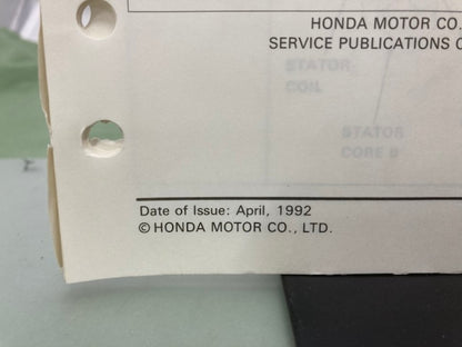 Honda 61ZB101Z EM1800X EM2500X EB2500X Shop Manual Supplement 1992 Genuine