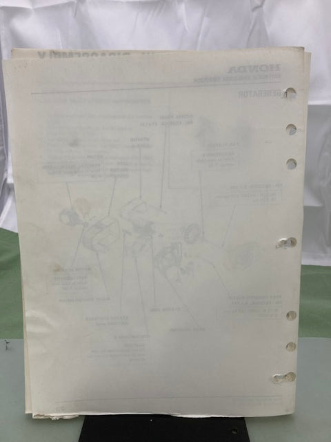 Honda 61ZB101Z EM1800X EM2500X EB2500X Shop Manual Supplement 1992 Genuine