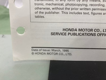 Honda 61ZB101Y EM1800X EM2500X EB2500X Shop Manual Supplement 1995 Genuine