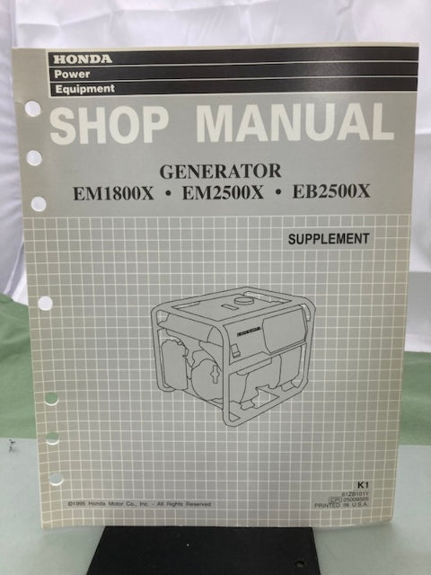 Honda 61ZB101Y EM1800X EM2500X EB2500X Shop Manual Supplement 1995 Genuine