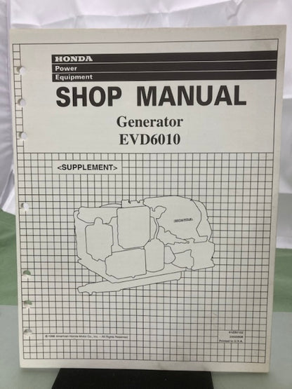 Honda 61ZB510Z EVD6010 Generator Shop Manual Supplement 1996 Genuine