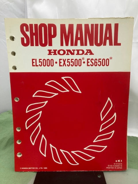 Honda 61ZA010 EL5000 EX5500 ES6500 Shop Manual '85 w/ Supplements Z & Y Genuine
