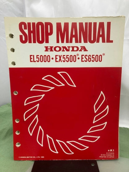 Honda 61ZA010 EL5000 EX5500 ES6500 Shop Manual '85 w/ Supplements Z & Y Genuine