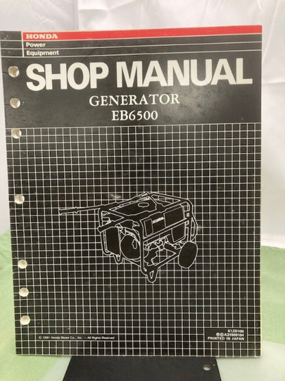 Honda 61ZD100 EB6500 Generator Shop Manual 1991 w/ Supplement 61ZD100Z Genuine
