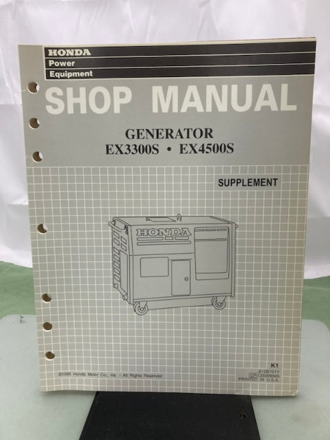 Honda 61ZB701 EX3300S EX4500S Shop Manual '86 w/ Supplements & Addendum Genuine
