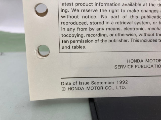 Honda 61ZB701 EX3300S EX4500S Shop Manual '86 w/ Supplements & Addendum Genuine