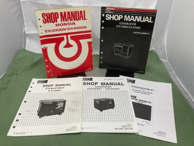 Honda 61ZB701 EX3300S EX4500S Shop Manual '86 w/ Supplements & Addendum Genuine