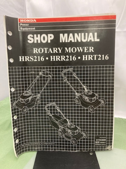 Honda 61VG3600 HRS216 HRR216 HRT216 Shop Manual '98 w/ Supplements Z & Y Genuine