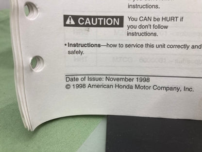 Honda 61VG3600 HRS216 HRR216 HRT216 Shop Manual '98 w/ Supplements Z & Y Genuine