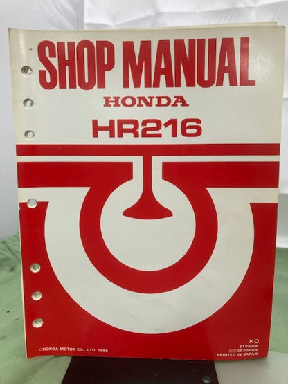 Honda 61VB300 HR216 Shop Manual '86 w/ HRA216 Supplement 61VB300Z '86 Genuine