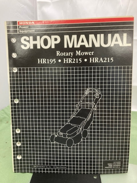 Honda 61VA330 HR195 HR215 HRA215 Shop Manual '89 w/ Supplement 61VA330Z Genuine