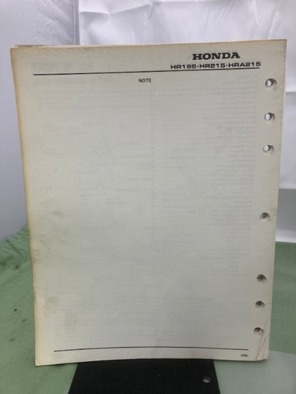 Honda 61VA330 HR195 HR215 HRA215 Shop Manual '89 w/ Supplement 61VA330Z Genuine