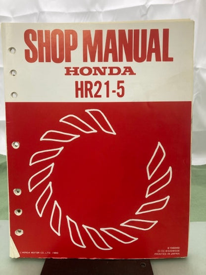 Honda 6196000 HR21-5 Lawn Mower Shop Manual 1980 Genuine